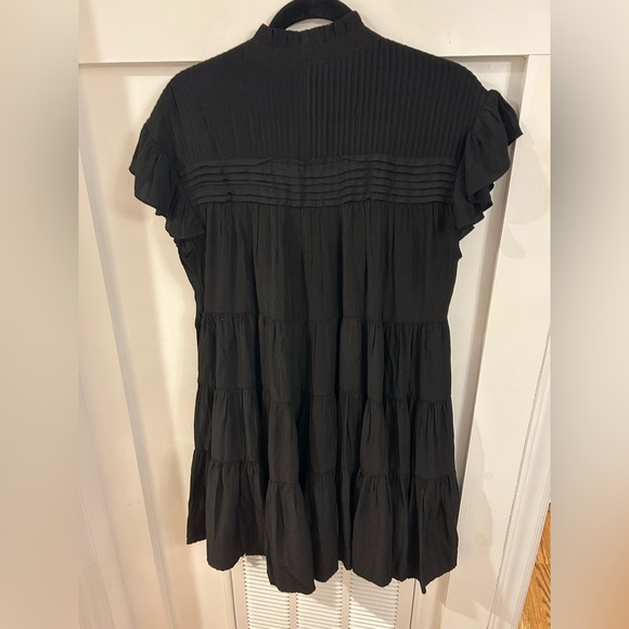 Muche & Muchette Vera Shift Dress black Tiered Flowy Oversized One Size Women's - Picture 7 of 9